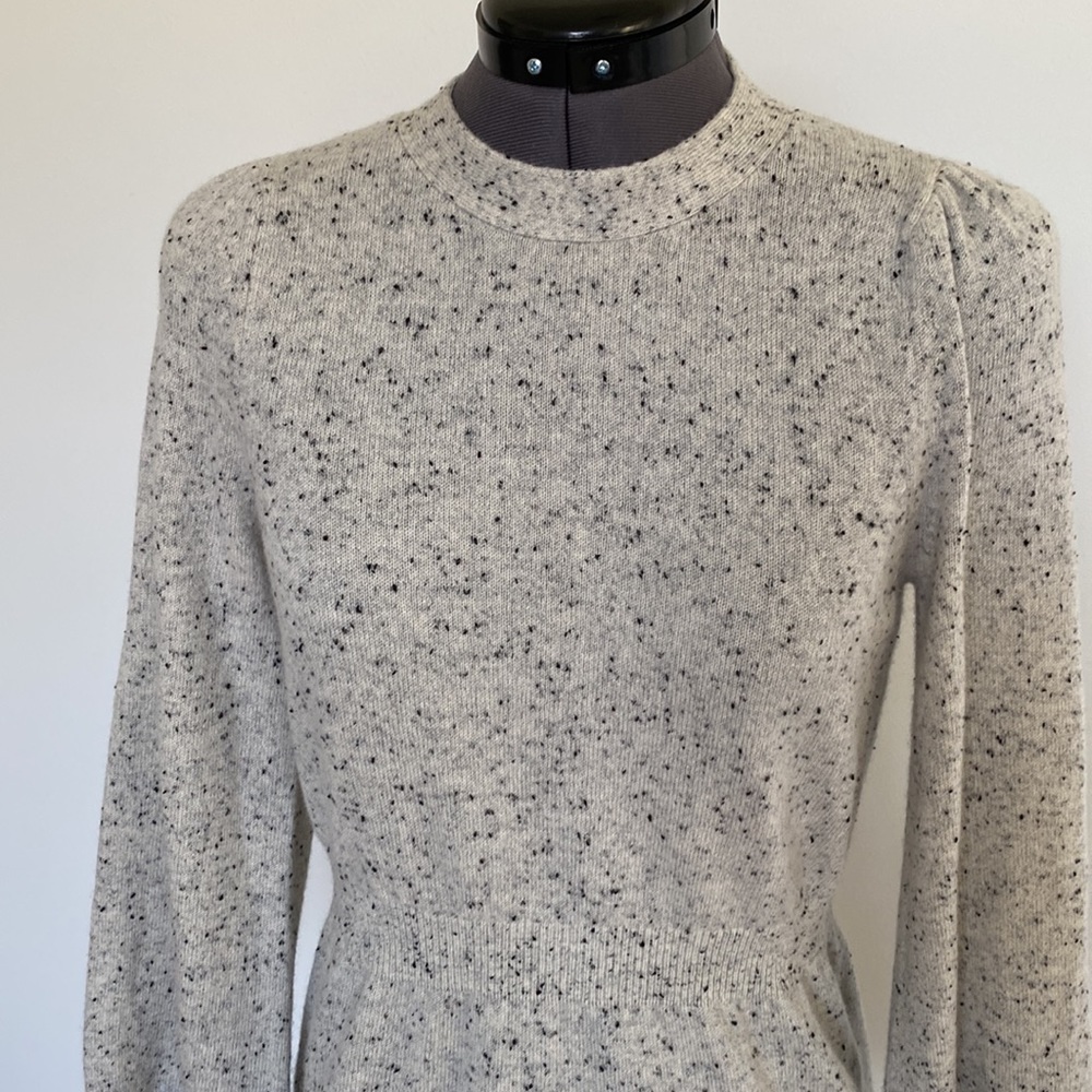 Rebecca Taylor cashmere pullover sweater in grey tweed